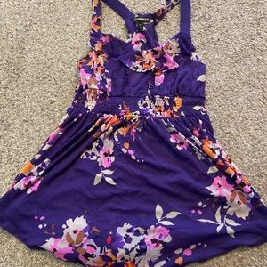 Express Purple Floral Tank